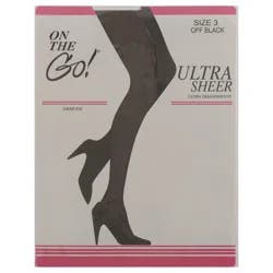 On the Go! Off Black Sheer Toe Size 3 1 ea