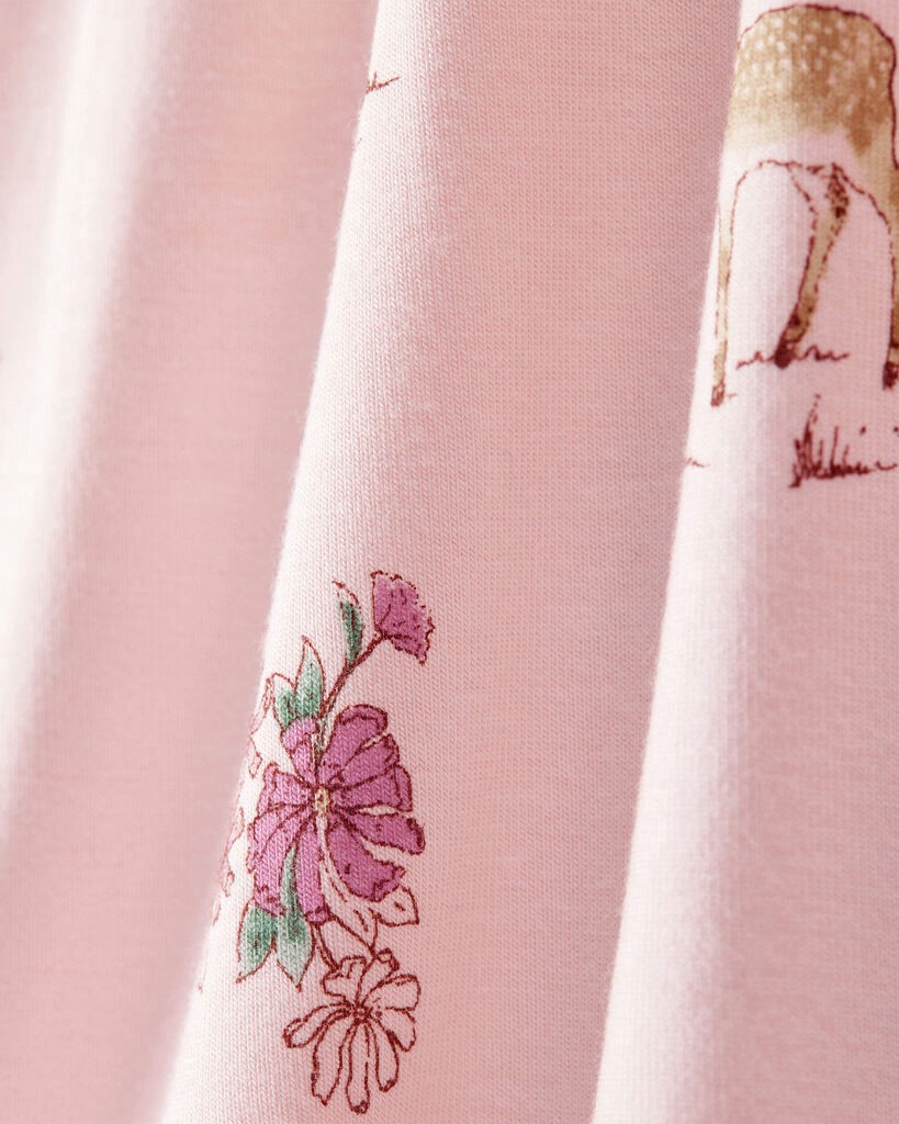 slide 3 of 6, Carter's Carters Baby Girl Deer & Floral Print PurelySoft Sleep & Play - Pink Pink 3M, 1 ct
