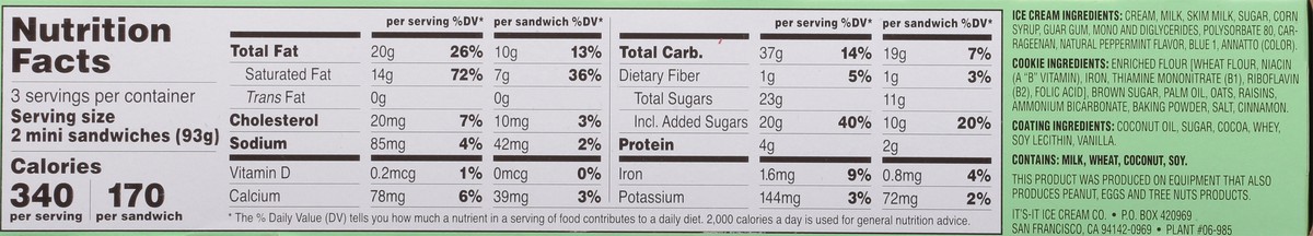 slide 8 of 13, It's-It Mint Ice Cream Sandwiches Mini 6 - 2.75 fl oz Sandwiches, 1 ct