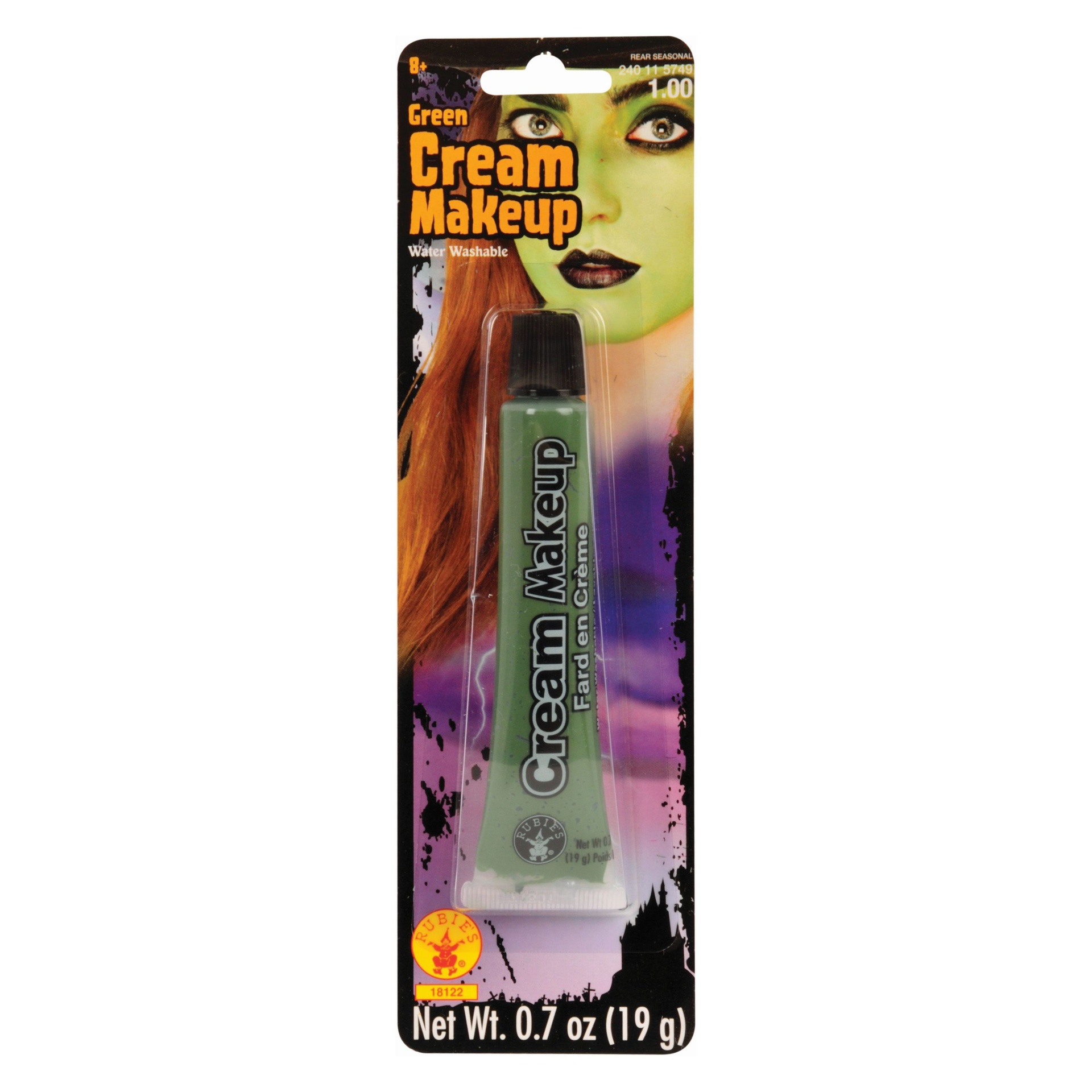 slide 1 of 1, Rubie's Costume Green Cream Make-Up Tube, 0.7 oz