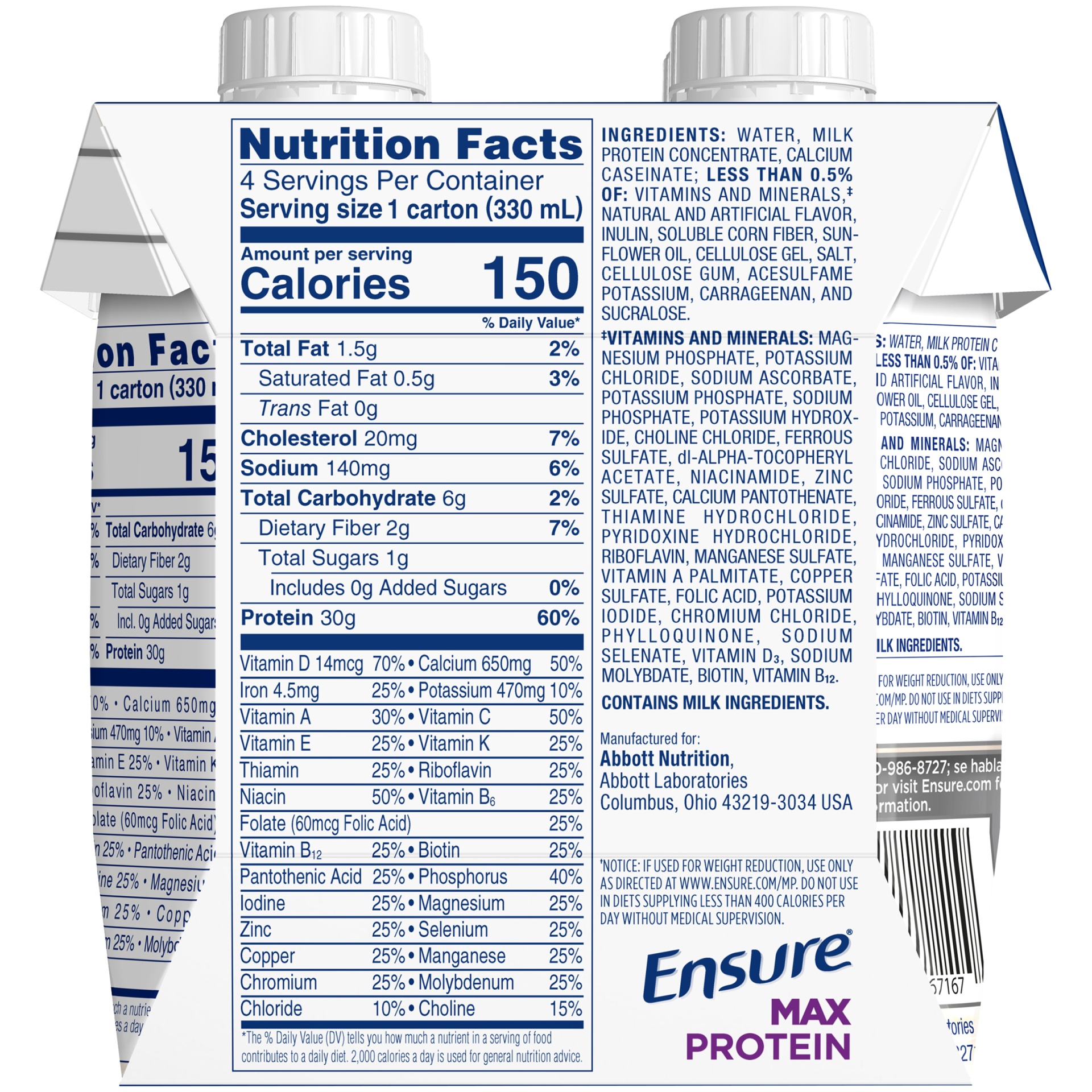 ensure-max-protein-nutrition-shake-french-vanilla-4-11-fl-oz-bottles-1-38-qt-shipt