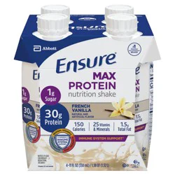 Ensure Max Protein French Vanilla Nutrition Shake 4 - 11 fl oz Cartons