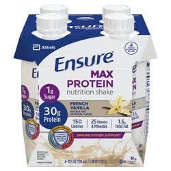 Ensure Max Protein French Vanilla Nutrition Shake 4 - 11 fl oz Cartons
