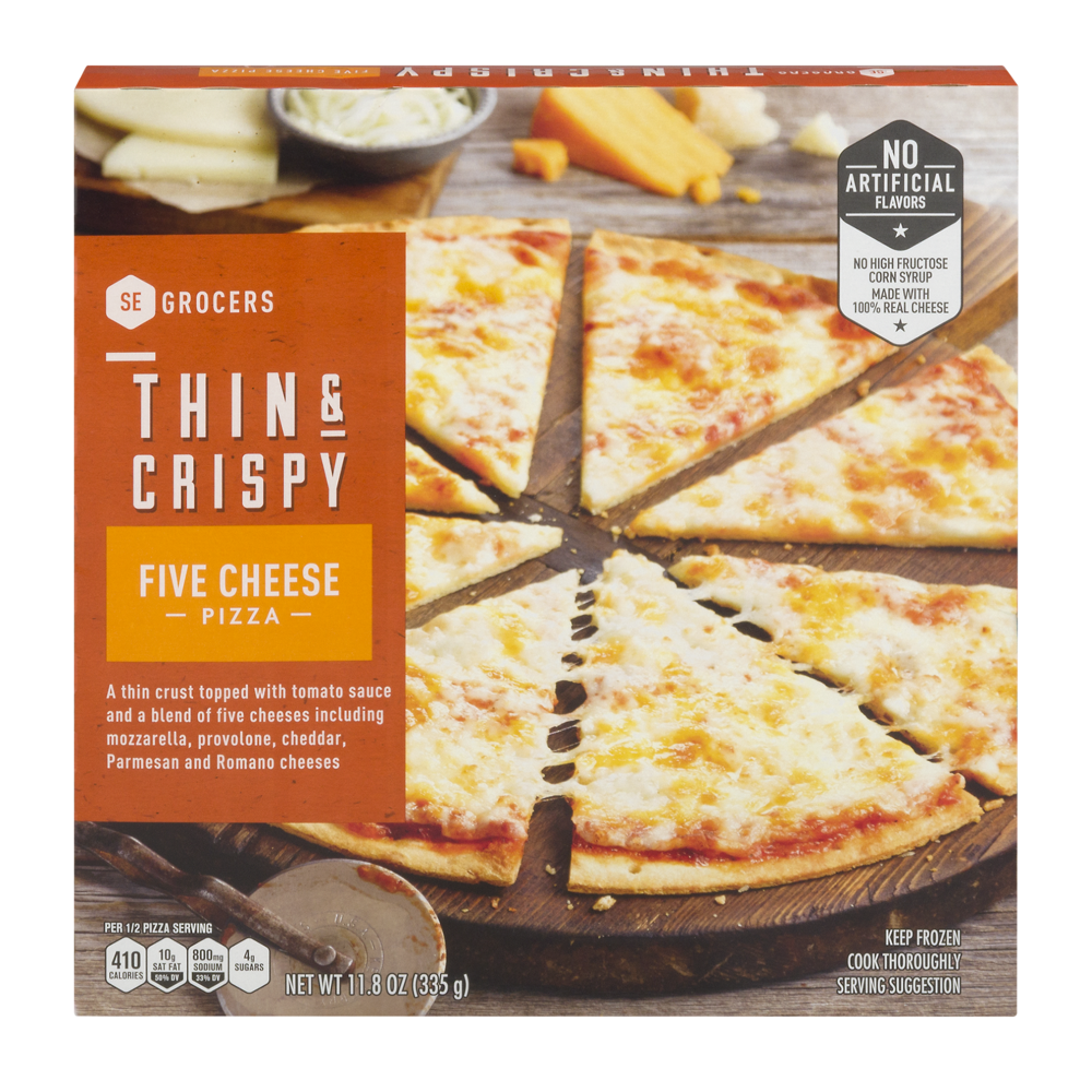 slide 1 of 1, SE Grocers Pizza Thin & Crispy Five Cheese, 12 oz