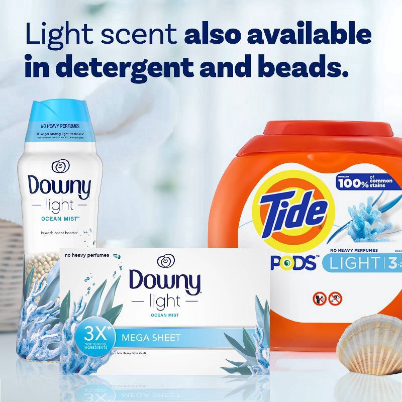 slide 7 of 8, Downy Light Ocean Mist In Wash Scent Booster, 12.2 oz