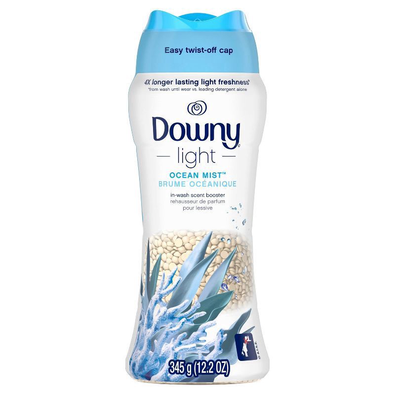 slide 1 of 8, Downy Light Ocean Mist In Wash Scent Booster, 12.2 oz