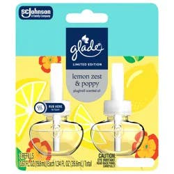 Glade PlugIns Scented Oil Refills - Lemon Zest & Poppy, 2 count 1.34 oz