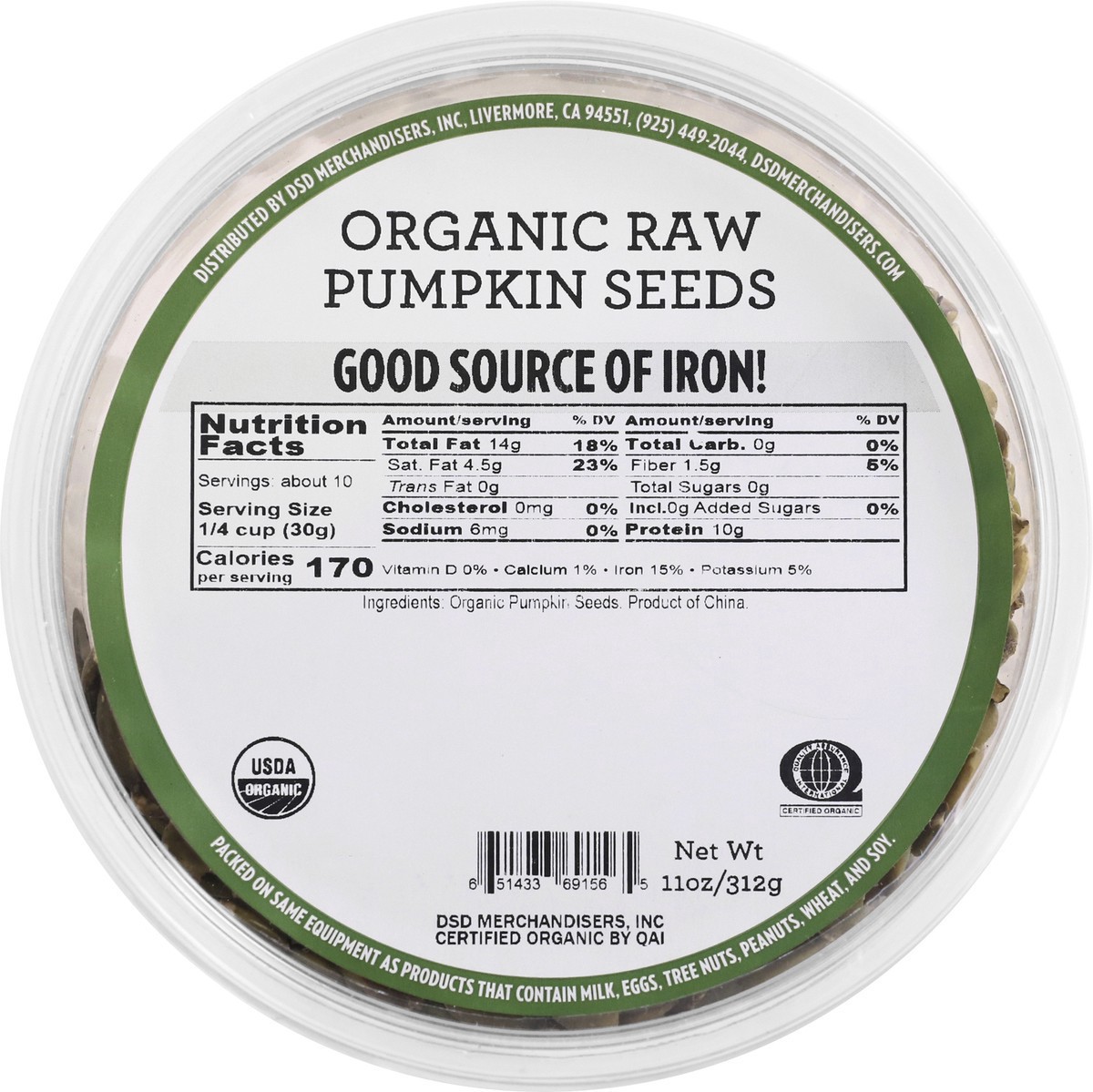 slide 3 of 12, DSD Merchandisers Organic Raw Pumpkin Seeds 11 oz, 11 oz