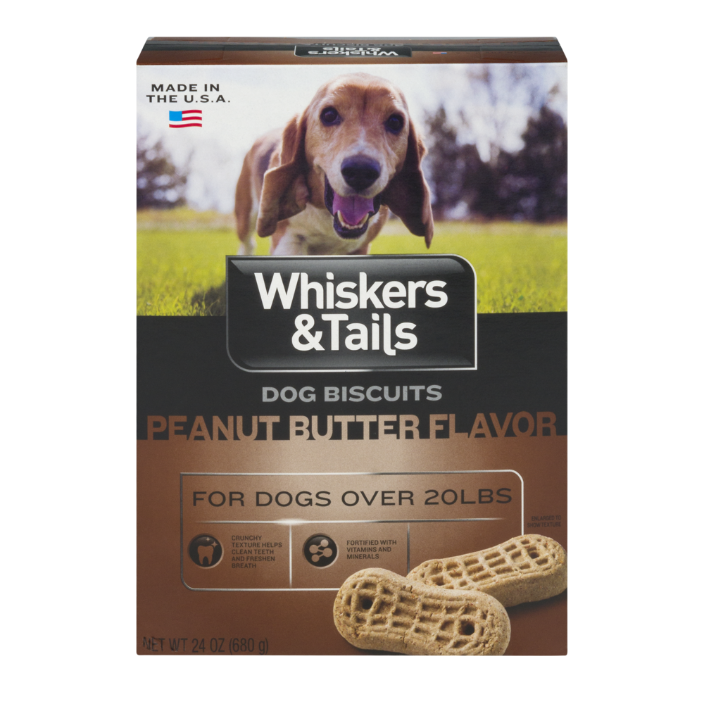 slide 1 of 1, Whiskers & Tails Dog Biscuits Peanut Butter Flavor, 24 oz