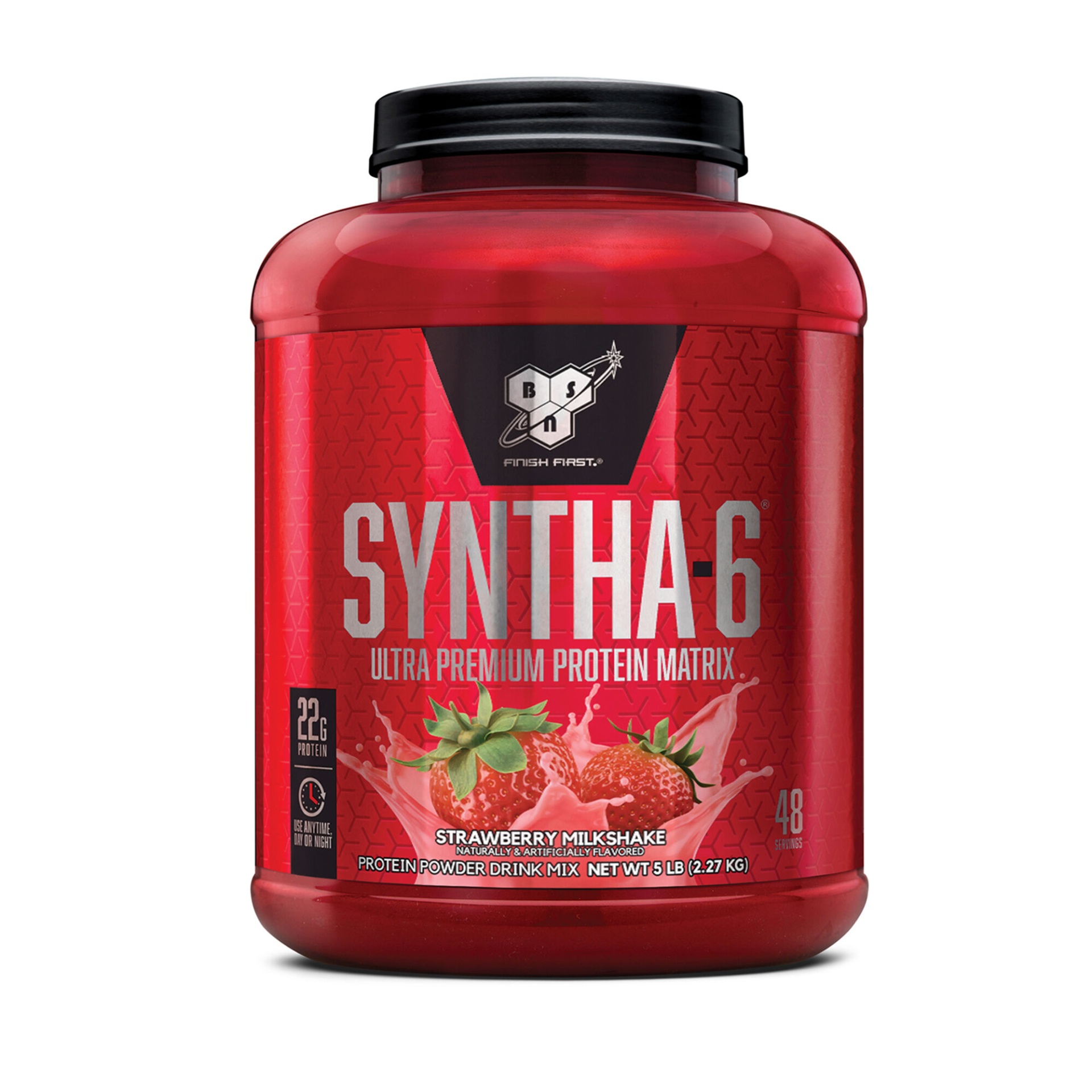 slide 1 of 1, BSN Syntha-6 Strawberry Milk Shake Lean Muscle Protein Powder, 5 lb