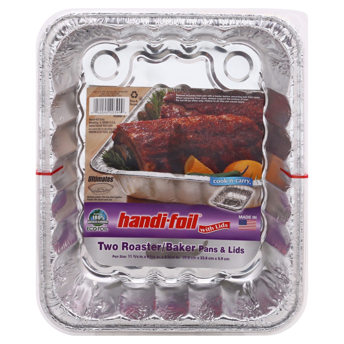 slide 1 of 9, Handi-foil Roaster/Baker Pans & Lids 2 ea, 2 ct