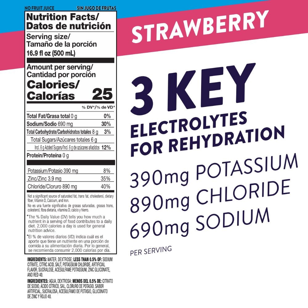 slide 3 of 4, Pedialyte Fast Hydration Strawberry Electrolyte Solution Drink - 6 ct; 16.9 fl oz, 6 ct; 16.9 fl oz