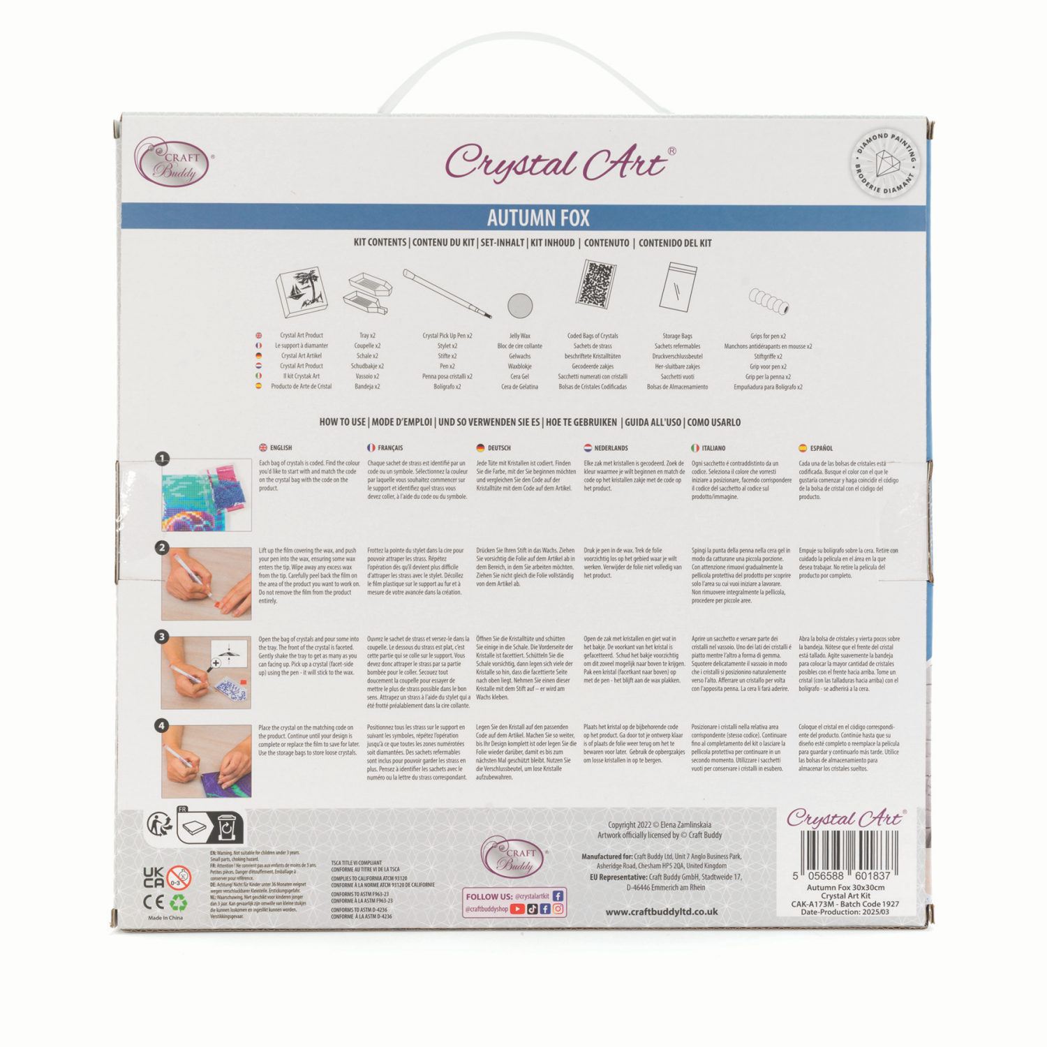 slide 2 of 5, Crystal Art Medium Frame Animal Assortment, 1 ct