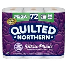 slide 1 of 1, Quilted Northern Ultra Plush Mega Roll Toilet Tissue, 18 ct