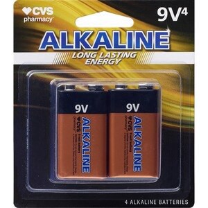 slide 1 of 1, CVS Health Cvs Alkaline Batteries 9V, 4Ct, 1 ct