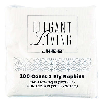 slide 1 of 1, H-E-B White Lunch Napkins, 100 ct