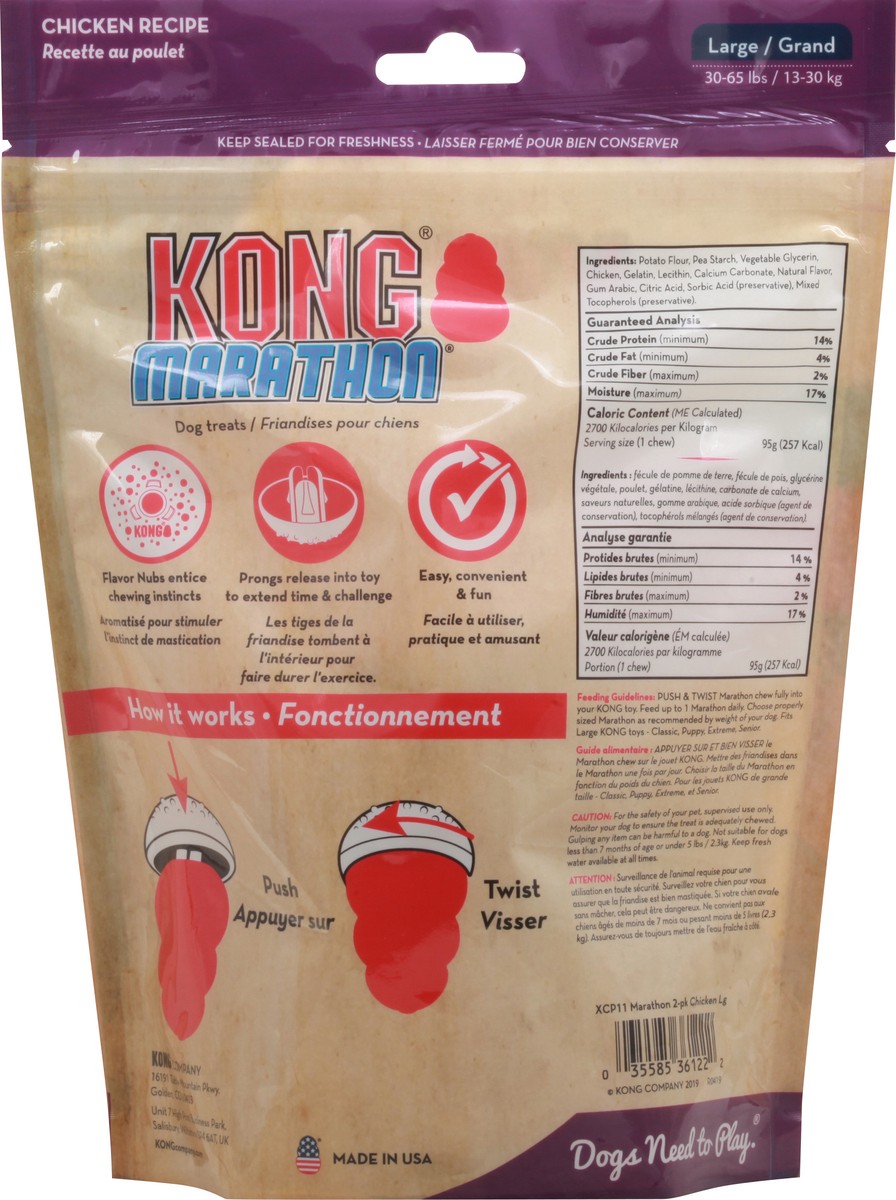 slide 5 of 9, KONG Marathon Large Chicken Recipe Dog Treats 2 ea, 2 ct