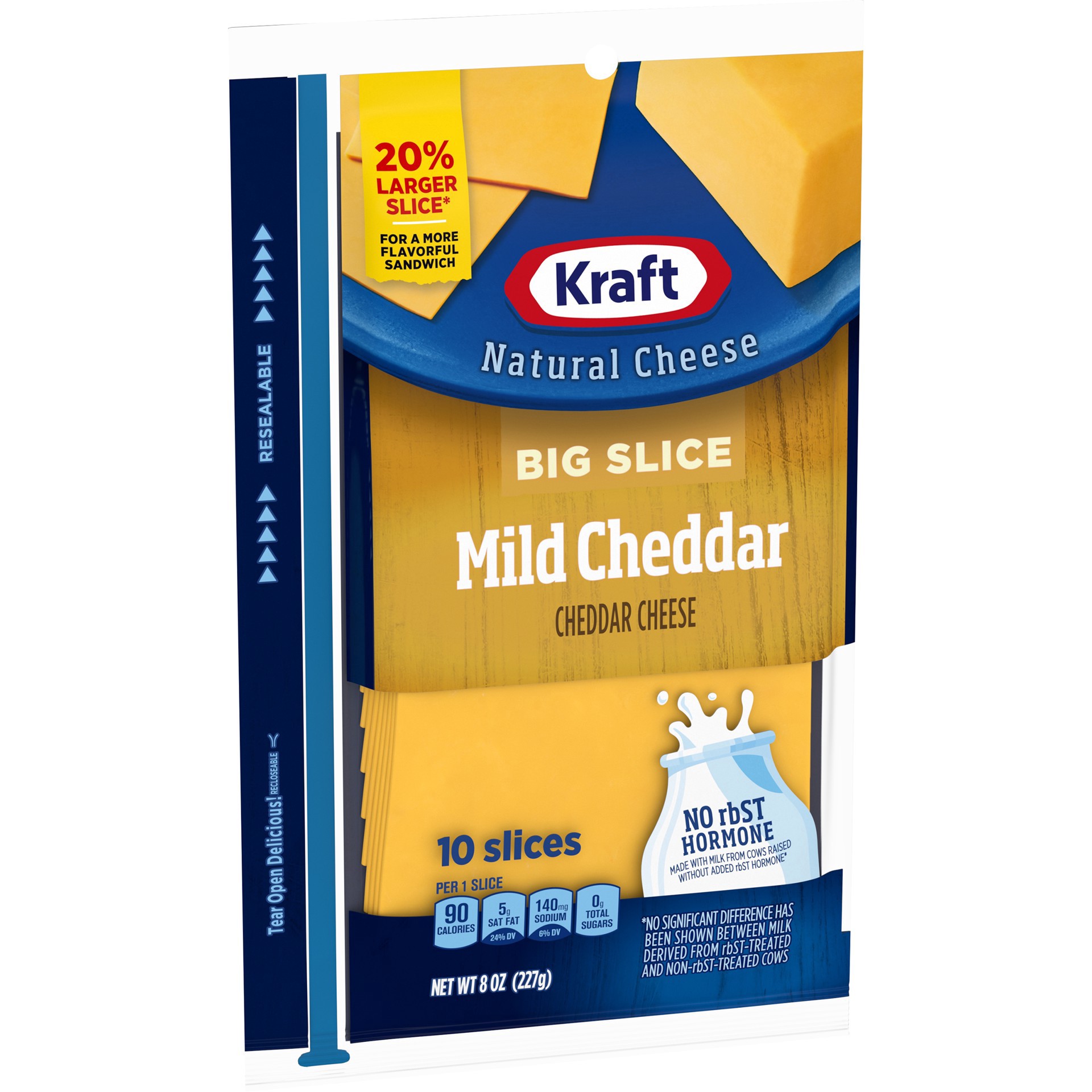 slide 2 of 13, Kraft Big Slice Mild Cheddar Cheese Slices, 10 ct Pack, 10 ct; 8 oz