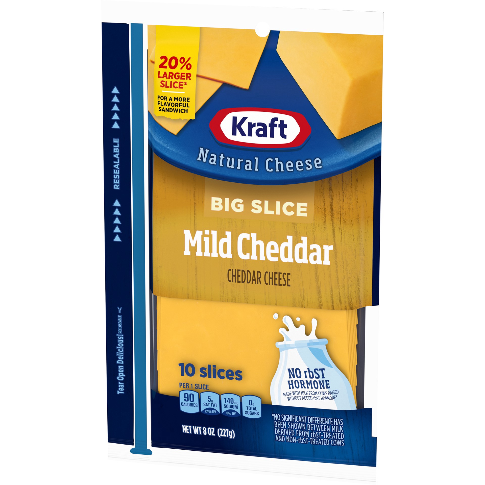 slide 6 of 13, Kraft Big Slice Mild Cheddar Cheese Slices, 10 ct Pack, 10 ct; 8 oz