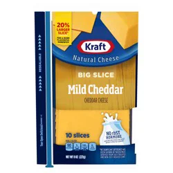 Kraft Big Slice Mild Cheddar Cheese Slices, 10 ct Pack