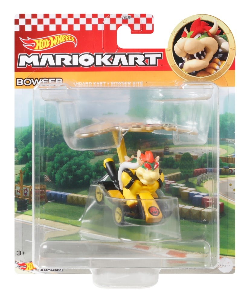 slide 1 of 1, Mattel Hot Wheels Mario Kart Bowser Standard Kart + Kite, 1 ct