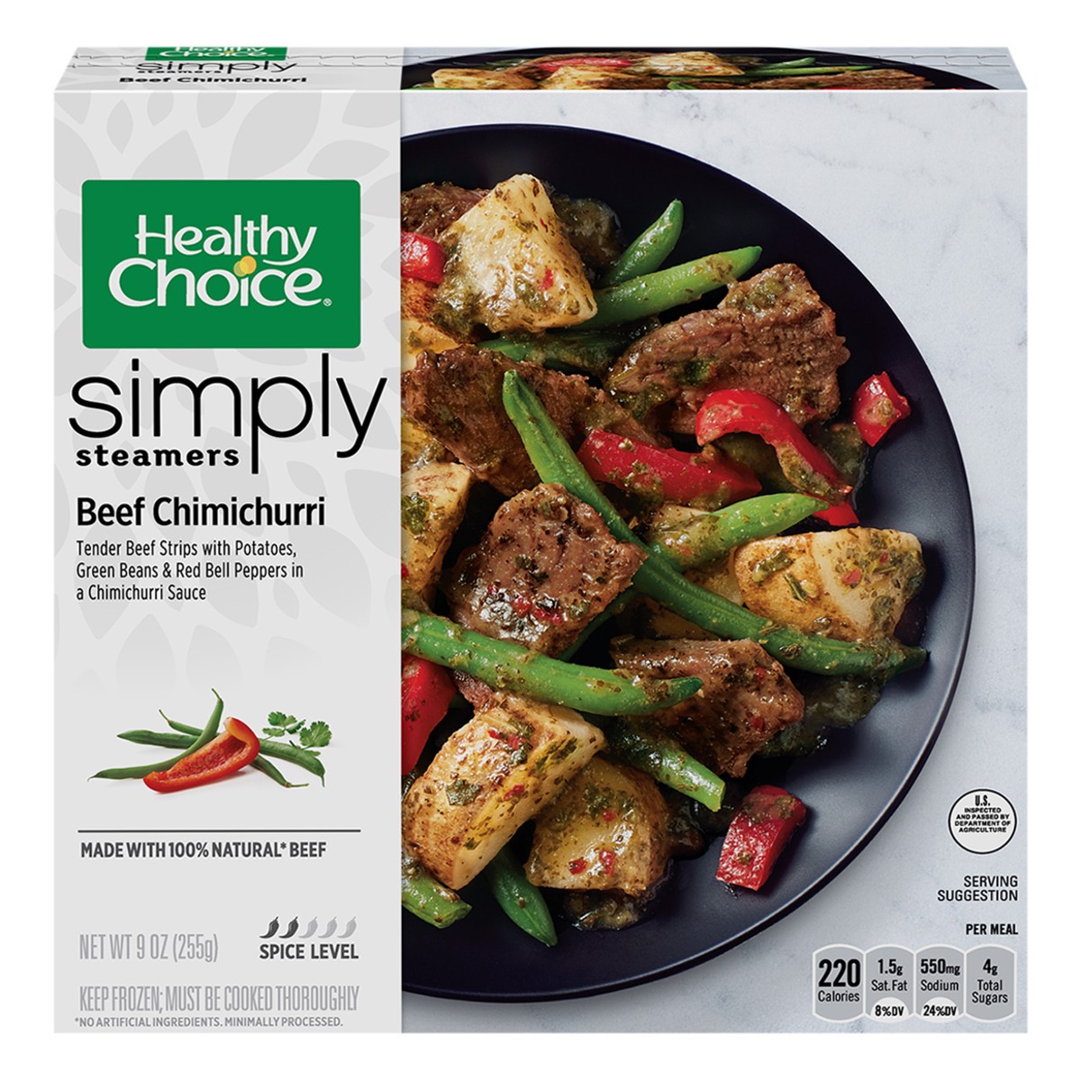 slide 1 of 5, Healthy Choice Simply Steamers Beef Chimichurri 9 oz, 9 oz