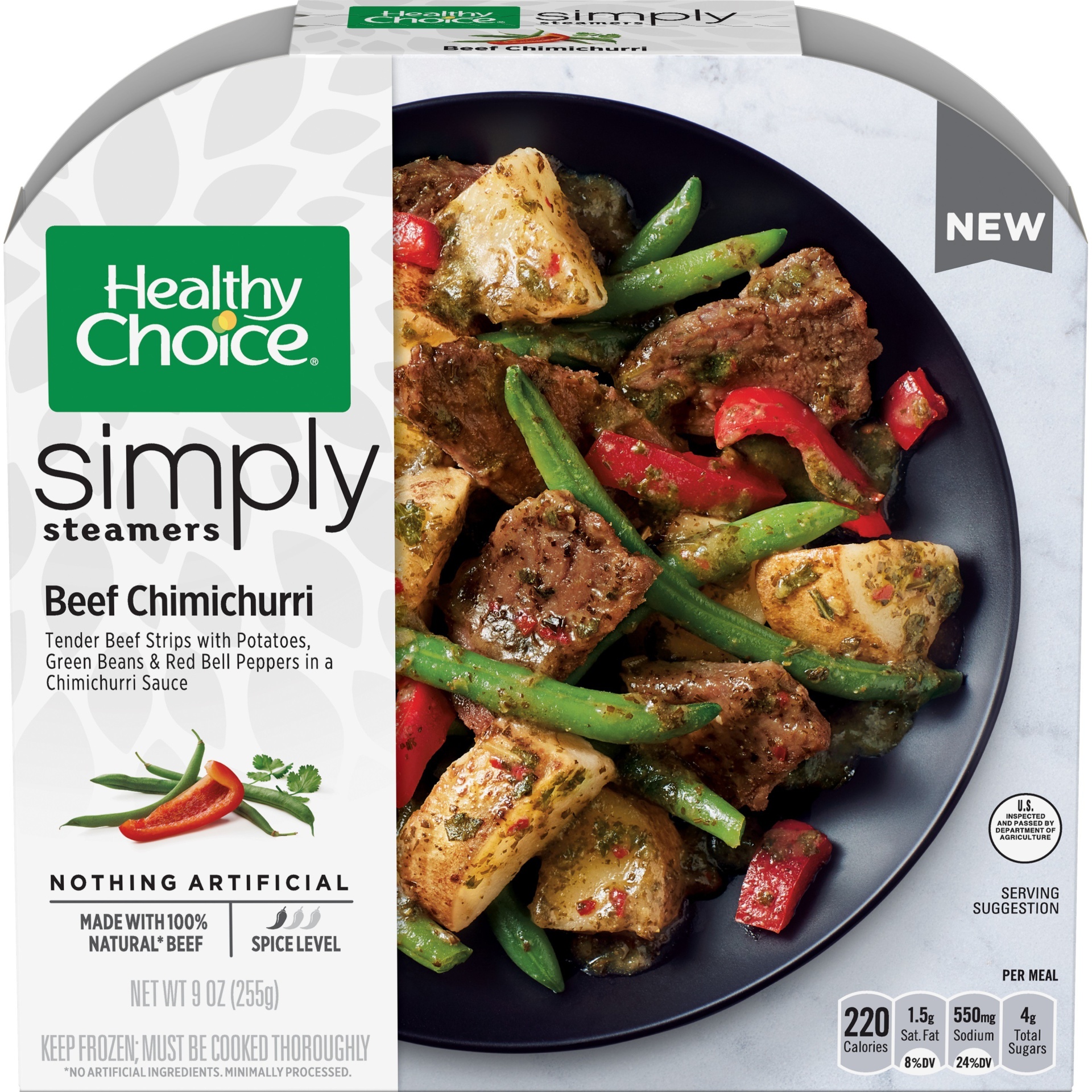 slide 1 of 8, Healthy Choice Simply Steamers Beef Chimichurri, 9 oz