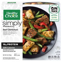 Healthy Choice Simply Steamers Beef Chimichurri, Frozen Meal, 9 oz. Bowl