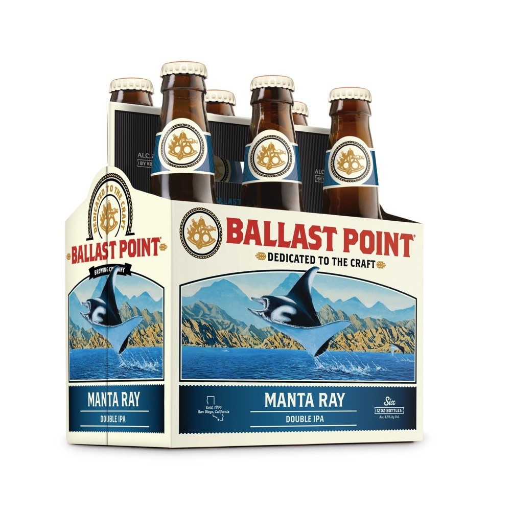 slide 3 of 3, Ballast Point Manta Ray Double IPA Beer, 6 ct, 12 fl oz