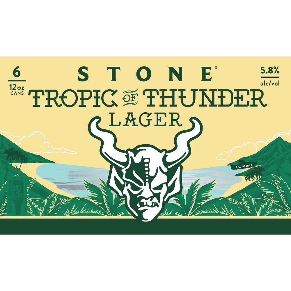 slide 3 of 3, Stone Tropic of Thunder Lager Beer, 6 ct, 12 fl oz