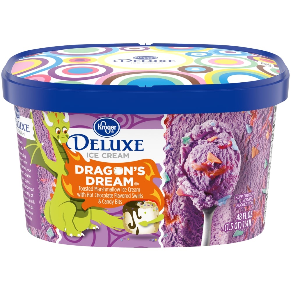 slide 1 of 1, Kroger Deluxe Dragon's Dream Ice Cream, 48 fl oz