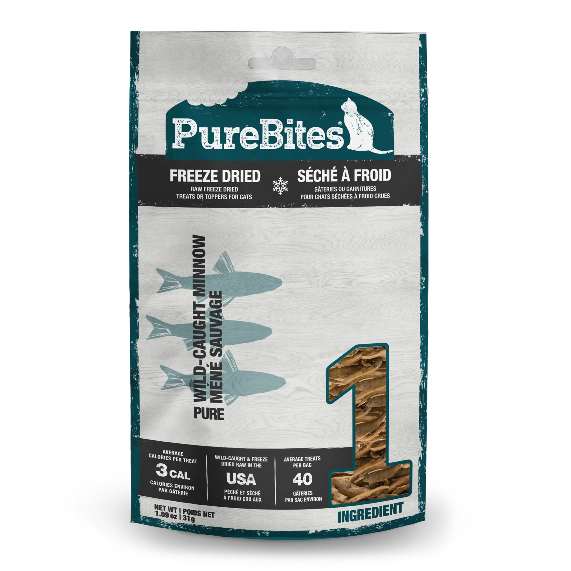 slide 1 of 5, PureBites Freeze Dried Cat Treat - Minnow, 1.09 oz