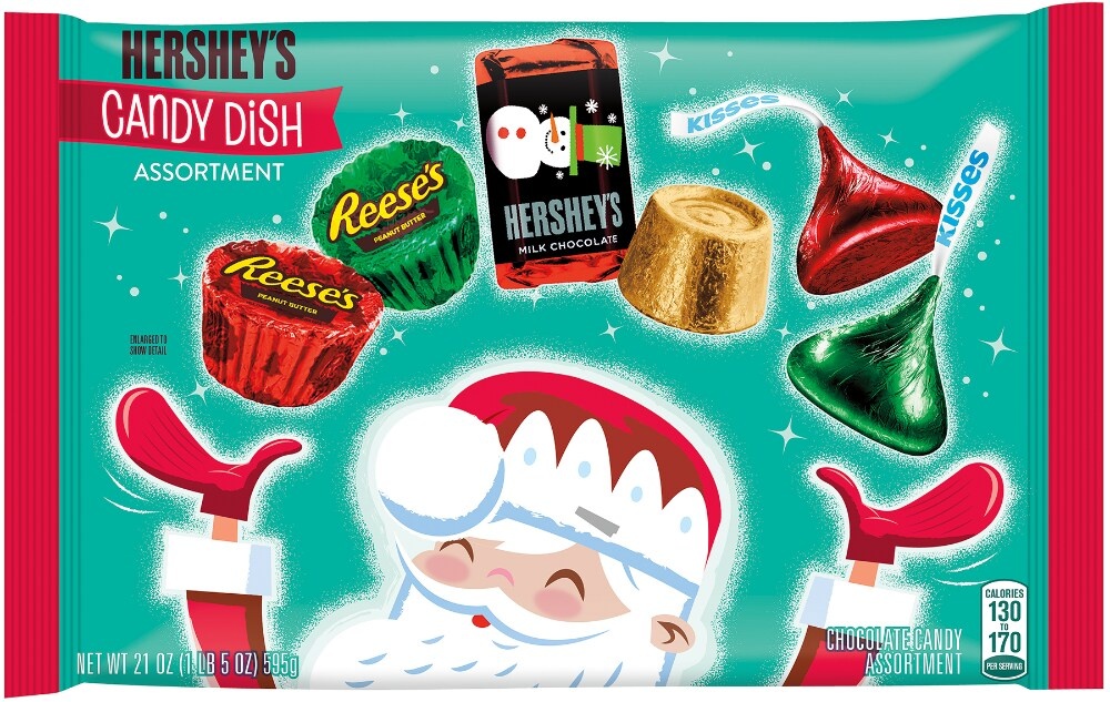 slide 1 of 1, Hershey's Christmas Hersey Candy Dish Assortment, 21 oz