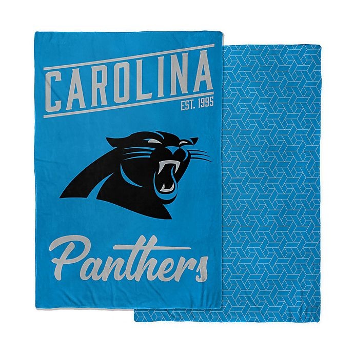 slide 1 of 1, NFL Carolina Panthers Reversible Quilted Weighted Blanket, 6 lb