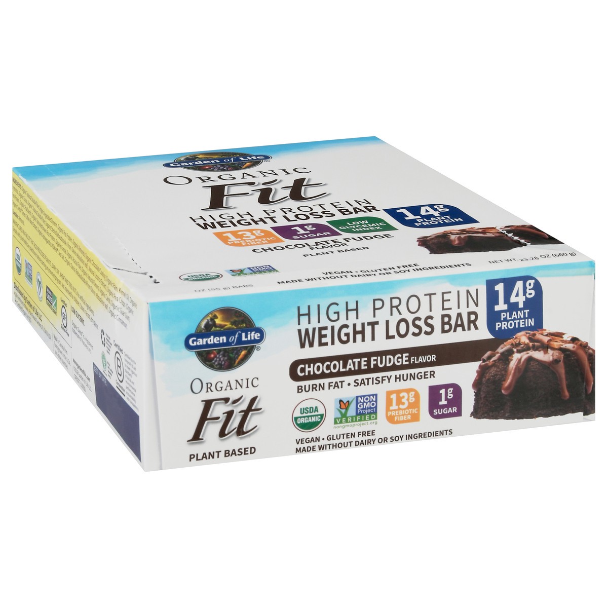 slide 11 of 12, Garden of Life Organic Fit High Protein 12 Pack Chocolate Fudge Flavor Weight Loss Bar 12 ea, 12 ct