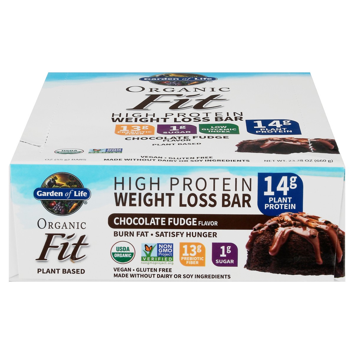 slide 1 of 12, Garden of Life Organic Fit High Protein 12 Pack Chocolate Fudge Flavor Weight Loss Bar 12 ea, 12 ct
