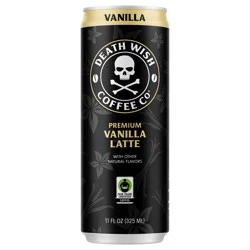 Death Wish Coffee Co. Death Wish Coffee, Premium Vanilla Latte, 100% Colombian Cold Brew Fair Trade™ Coffee, 11oz Can