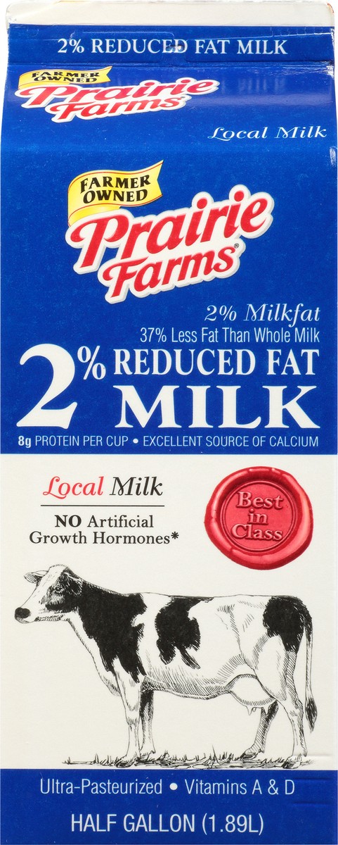 slide 5 of 9, Prairie Farms 2% Reduced Fat Milk 0.5 gl Carton, 1/2 gal