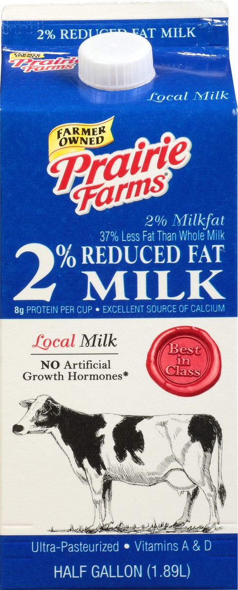slide 6 of 9, Prairie Farms 2% Reduced Fat Milk 0.5 gl Carton, 1/2 gal
