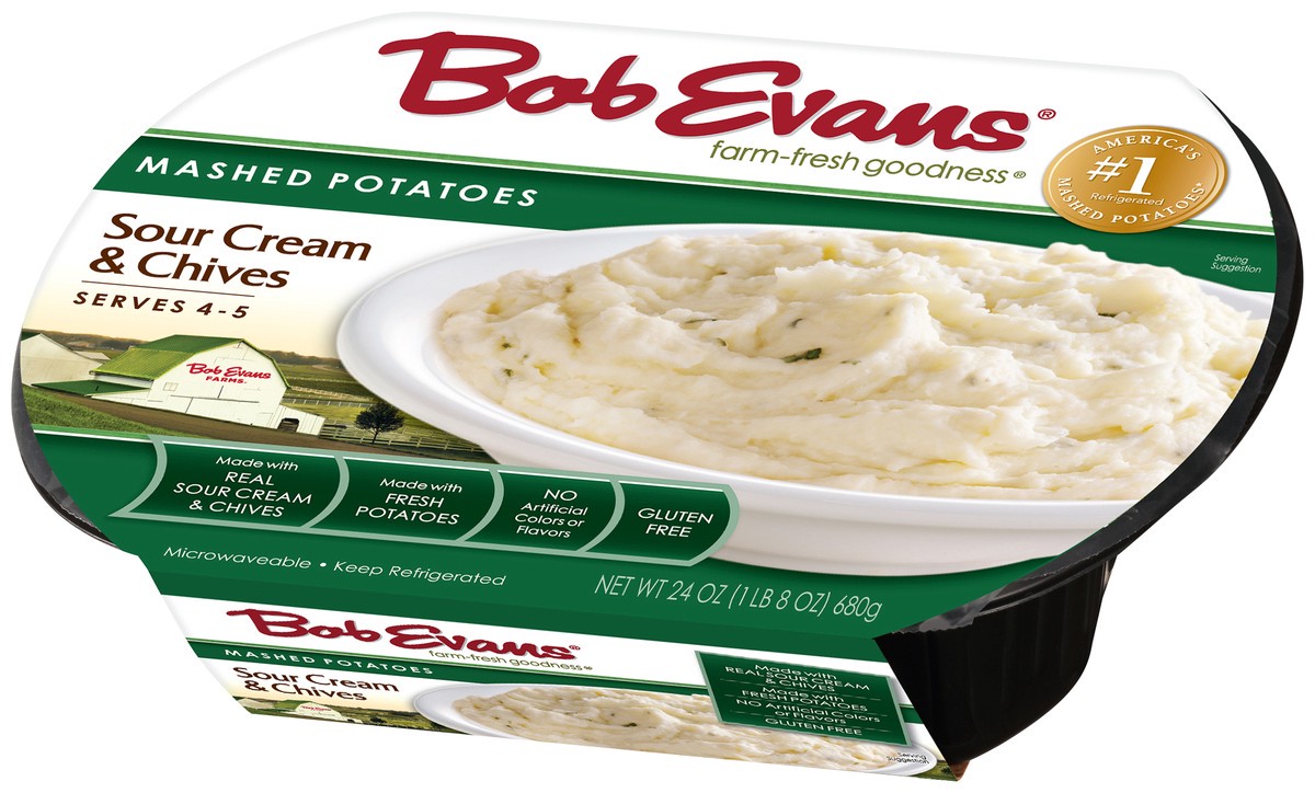 slide 3 of 9, Bob Evans Sour Cream & Chives Mashed Potatoes 24 oz. Sleeve, 24 oz