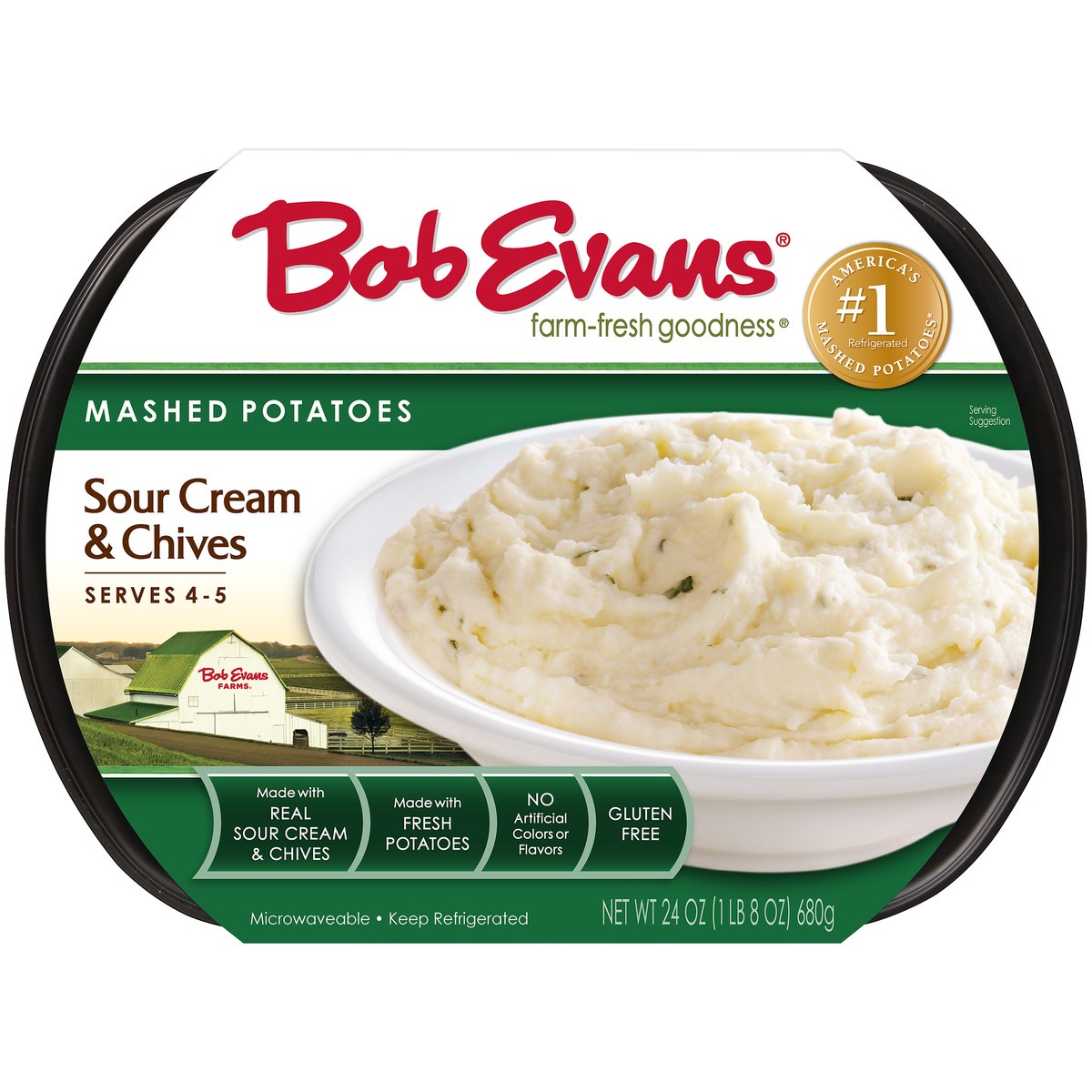 slide 5 of 9, Bob Evans Sour Cream & Chives Mashed Potatoes 24 oz. Sleeve, 24 oz