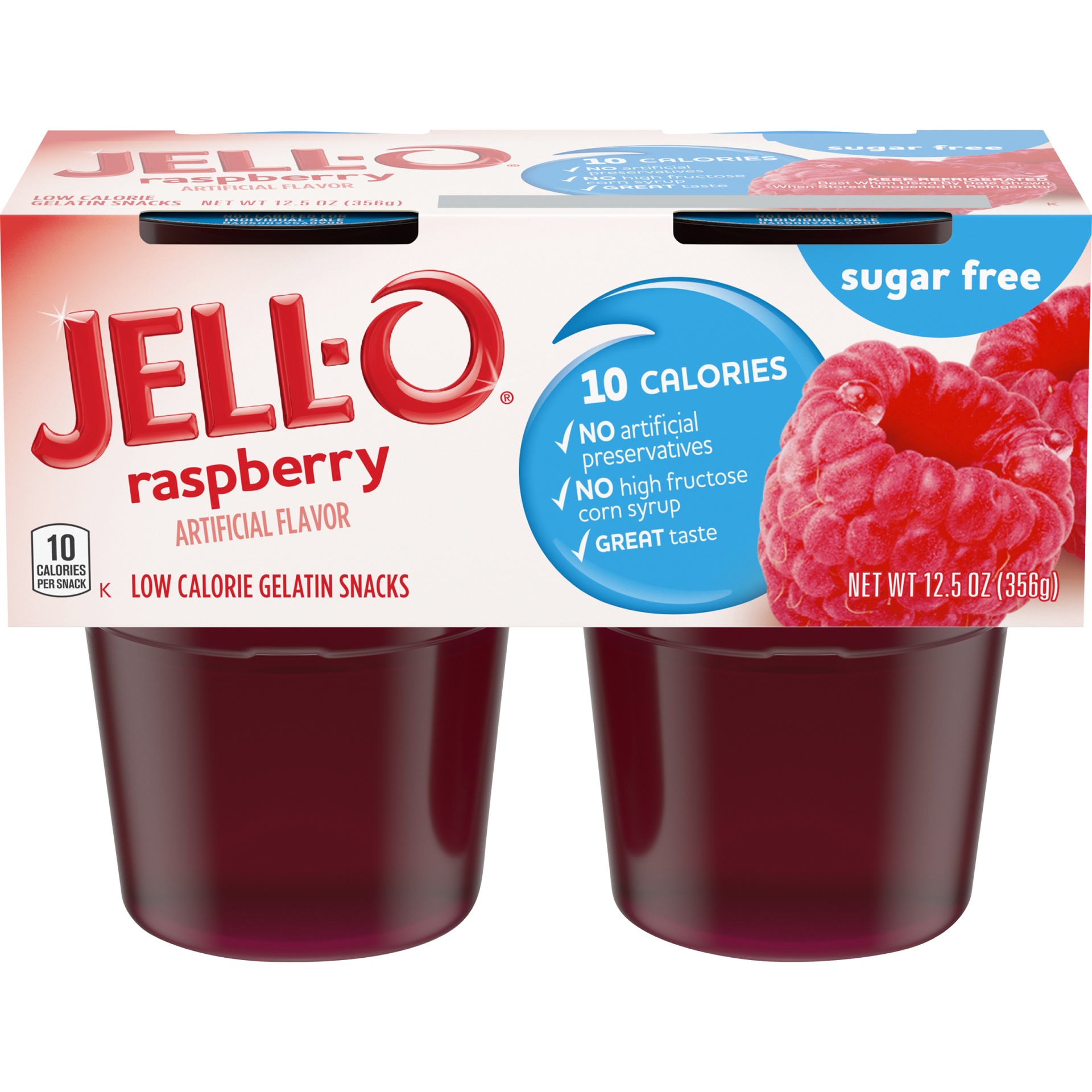 Jell O Raspberry Sugar Free Ready To Eat Jello Cups Gelatin Snack Cups 4 Ct 125 Oz Shipt 0209