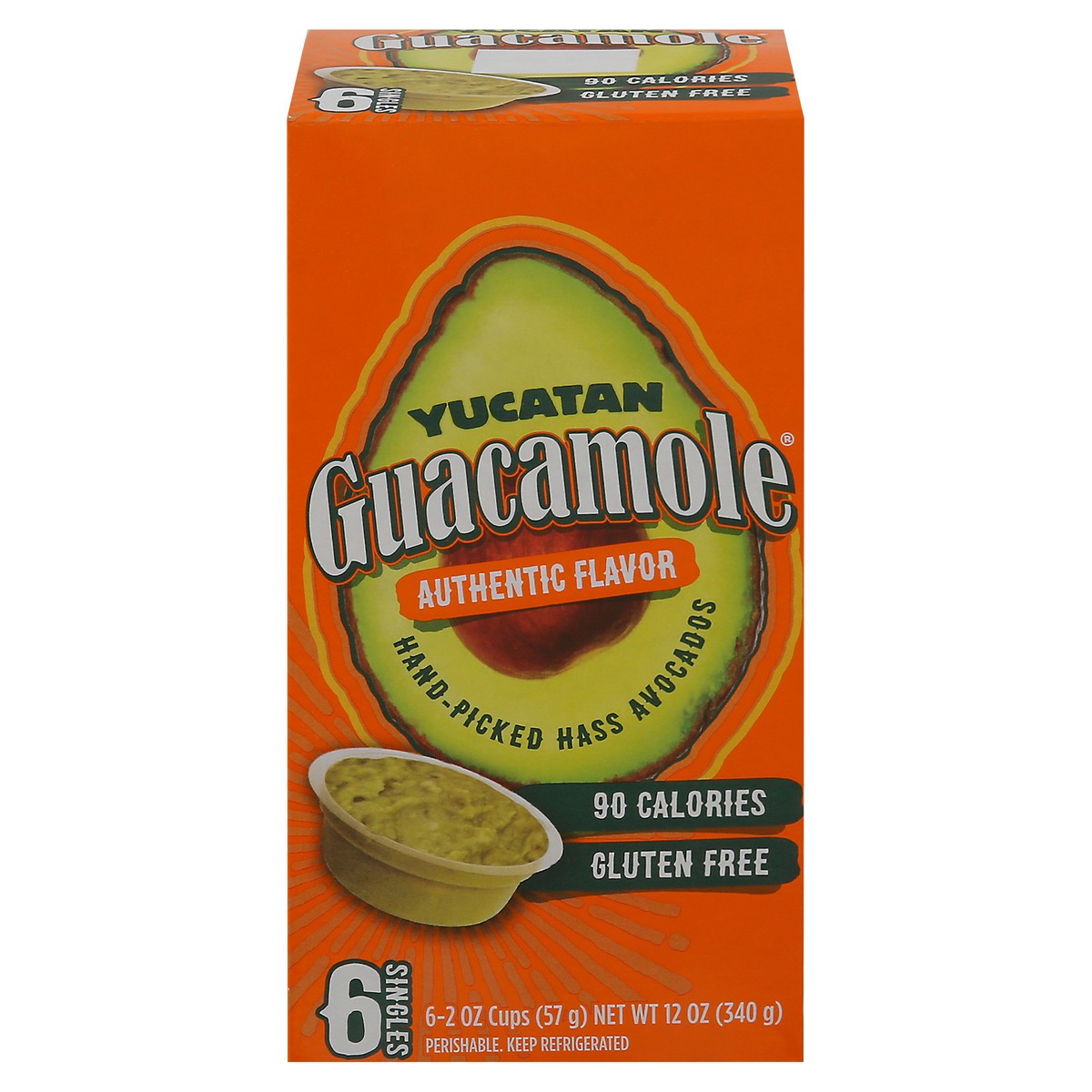 slide 1 of 1, Yucatan Guacamole Singles Authentic Flavor Guacamole 6 - 2 oz Cups, 6 ct