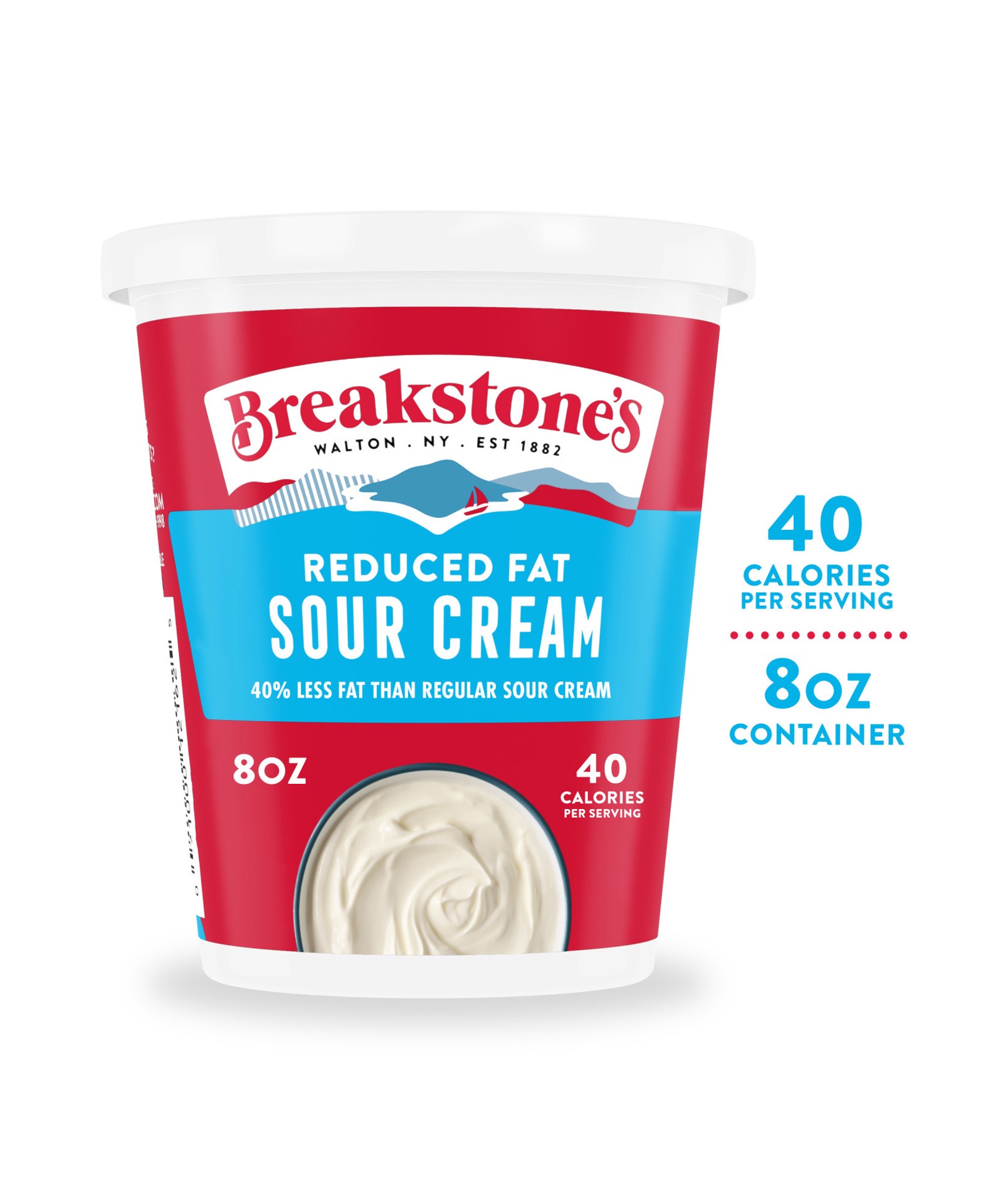 slide 1 of 11, Breakstone's Reduced Fat Sour Cream, 8 oz Tub, 8 oz