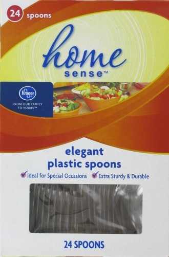 slide 1 of 1, Kroger Home Sense Elegant Plastic Spoons, 24 ct