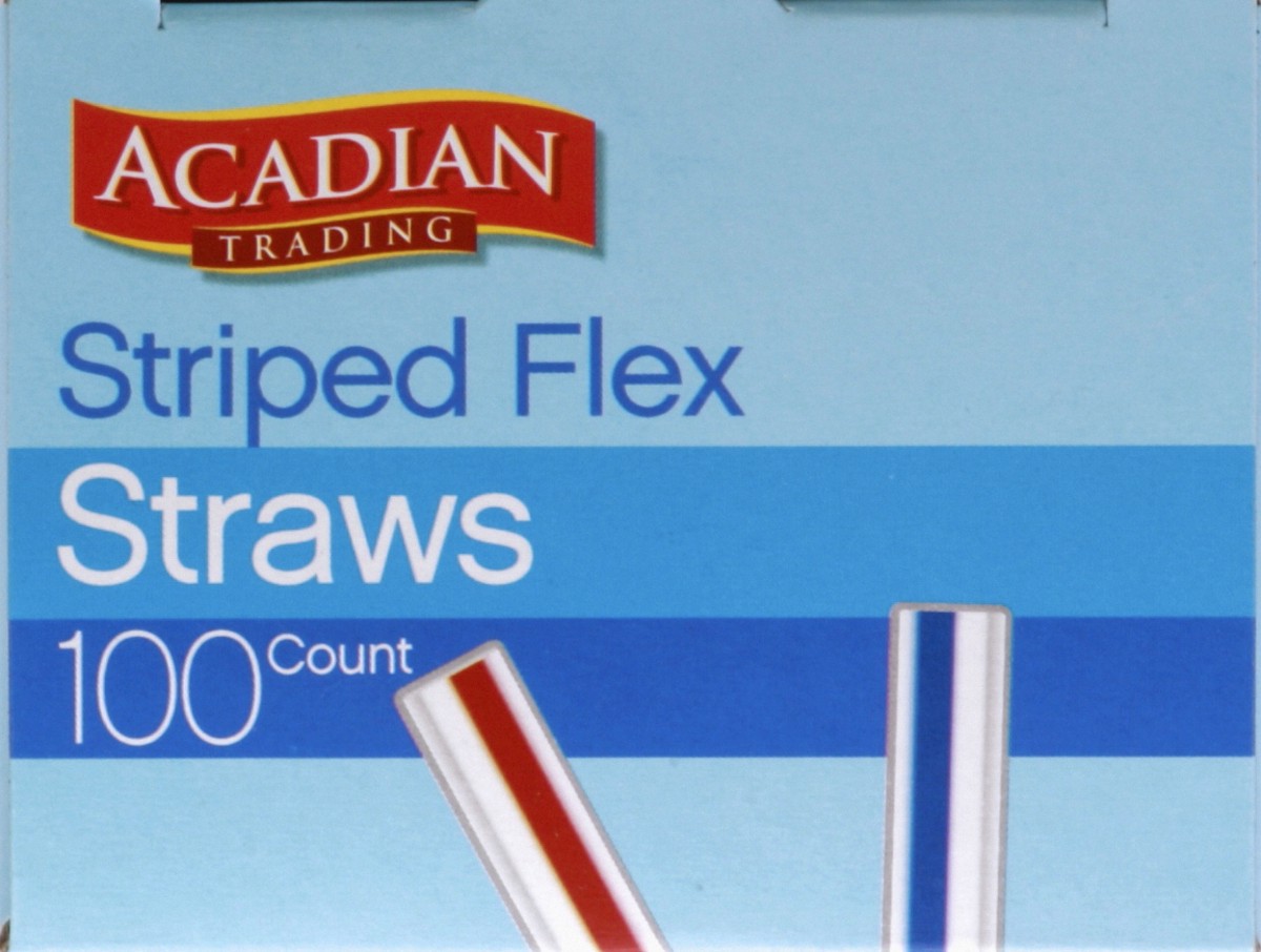 slide 4 of 8, Acadian Trading Striped Flex Straws, 100 ct