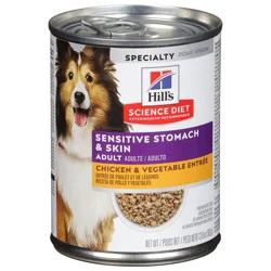 Science Diet Specialty Premium Adult Sensitive Stomach & Skin Chicken & Vegetable Entree Dog Food 12.8 oz