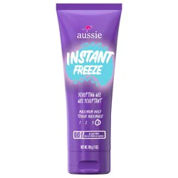 Aussie Instant Freeze Sculpting Gel for Curly Hair, Straight Hair, and Wavy Hair, 7 oz