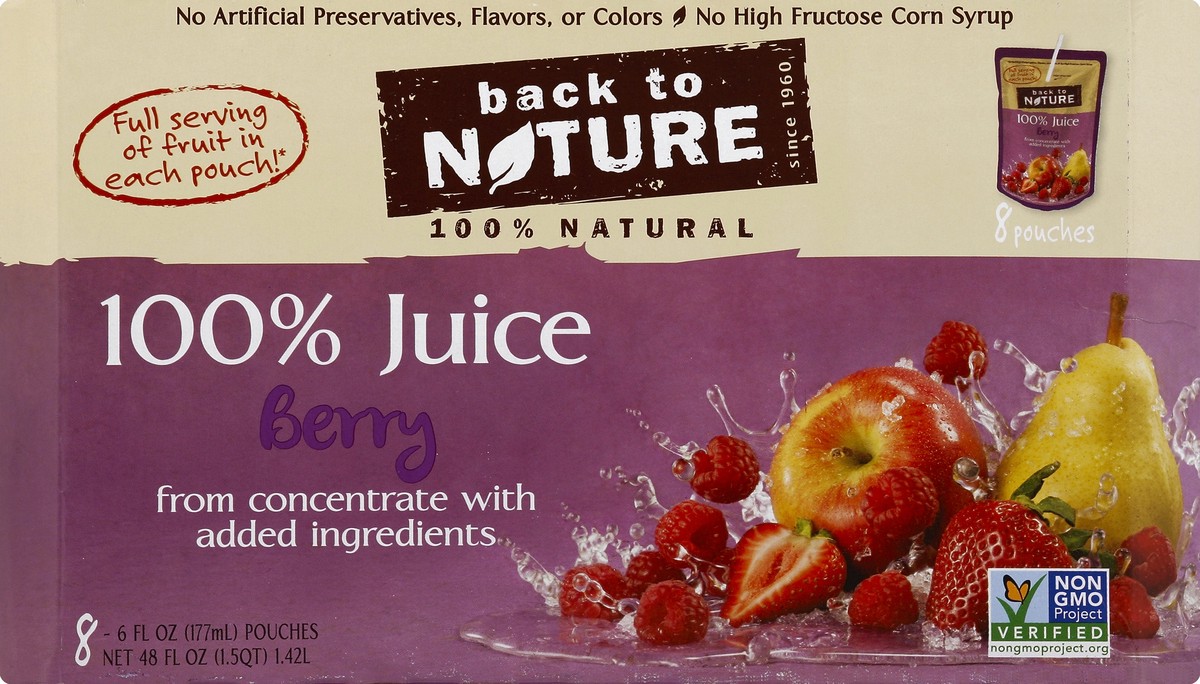 slide 2 of 6, Back to Nature Natural Berry Juice - 8 ct; 6 oz, 8 ct; 6 oz