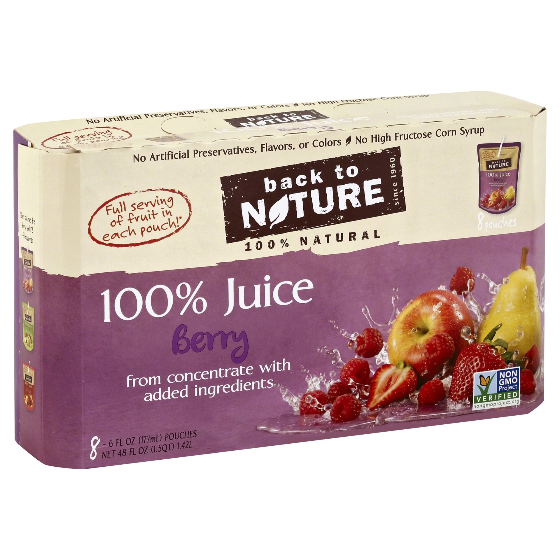 slide 1 of 6, Back to Nature Natural Berry Juice - 8 ct; 6 oz, 8 ct; 6 oz